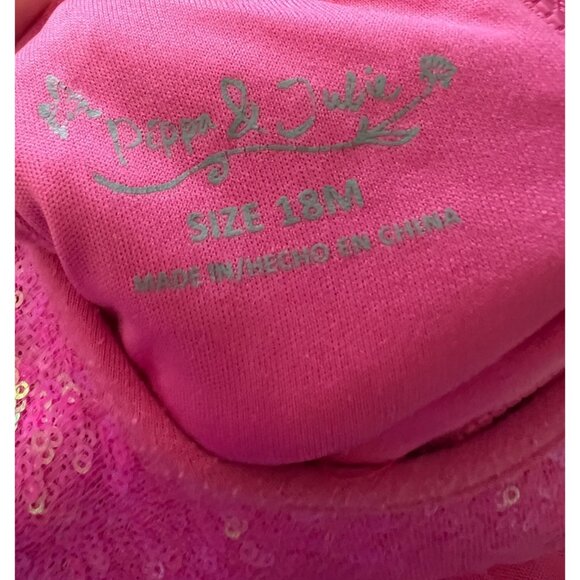 Pippa & Julie Sequin Tulle Twirl Dress Girls Size 18-24 months Stretch knit Good - Picture 4 of 6